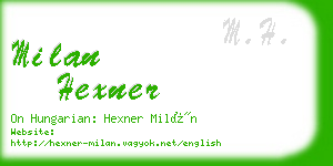 milan hexner business card